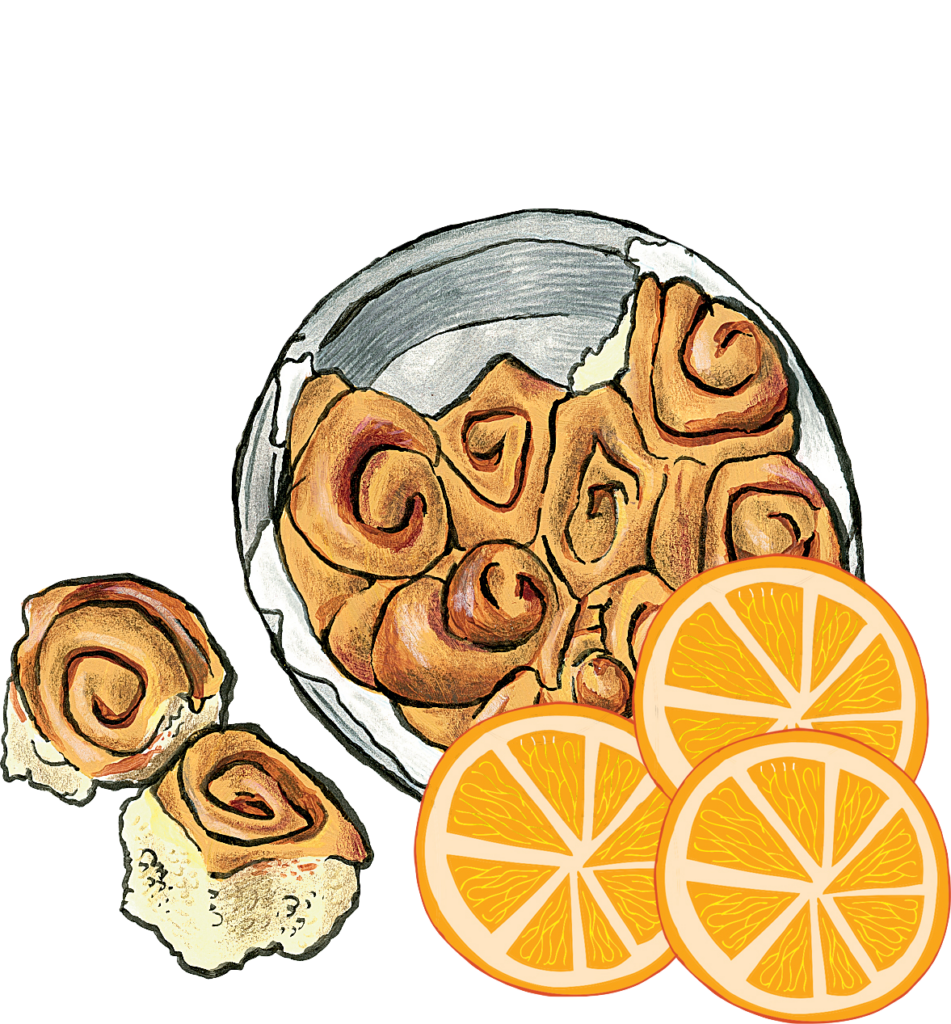 morning citrus bun illustration